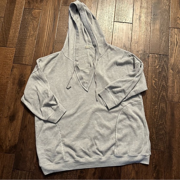 Free people waffle knit oversized hoodie - Picture 4 of 8